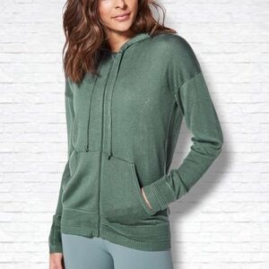 Lululemon Wake Up & Go Zipper Hoodie Sweater In Graphite Green Size L